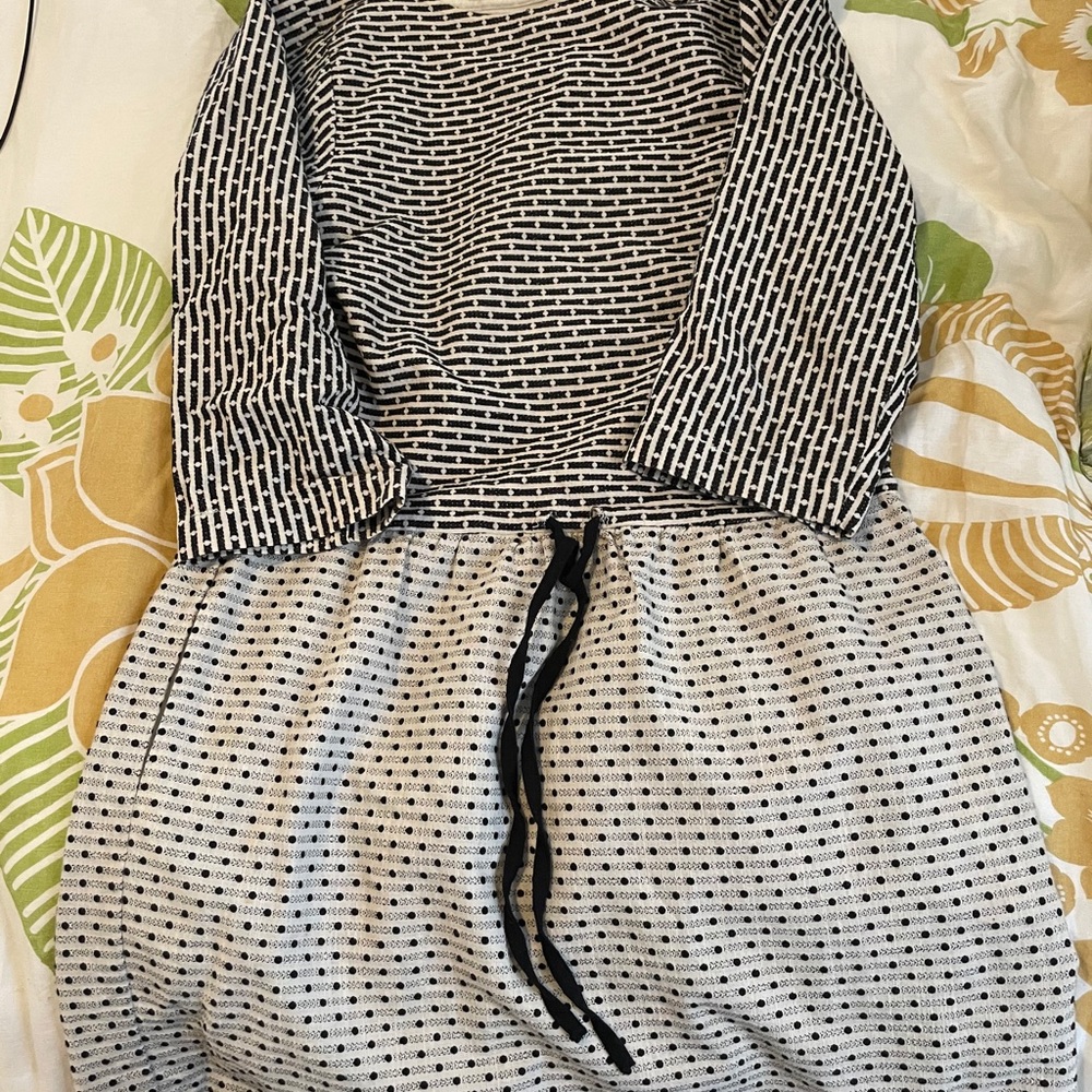 Ace & Jig patterned dress, Natural Mini dot